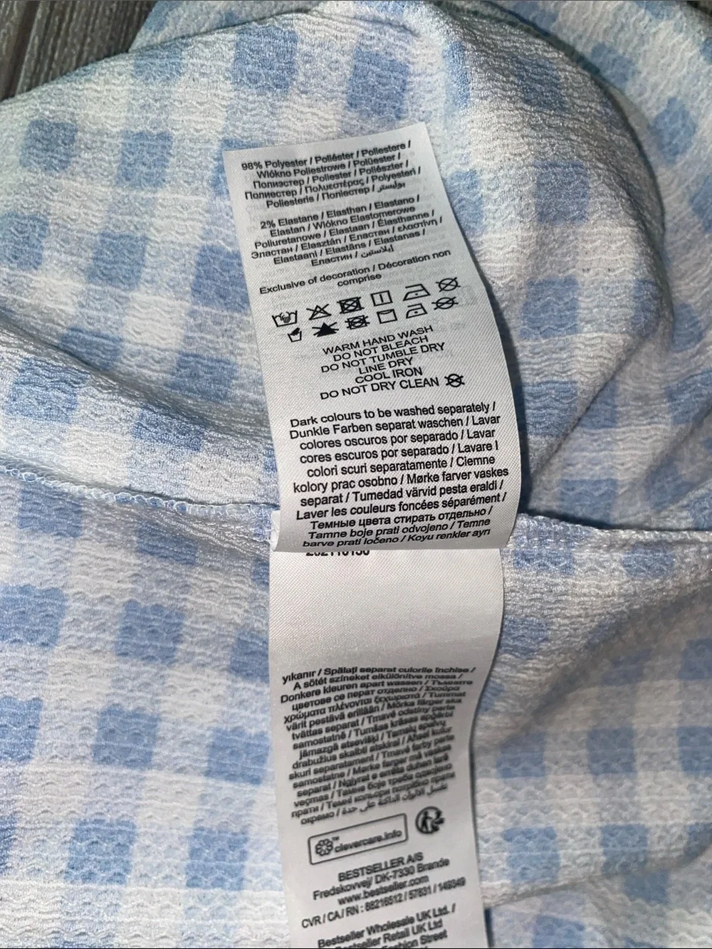 Vero Moda Blue and White Gingham Mini Skirt - Picture 7 of 7